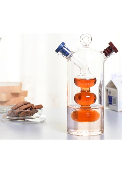 Type2 300ML 2-In-1 Çift Katmanlı Şişe Sos Yağı Sirke Cam Şişe Çeşni Baharat Mühürlü Mutfak Depolama Şişeleri Kavanoz (Yurt Dışından)