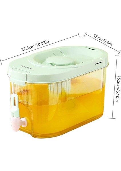 4l Drinkware 3.5l Musluklu Soğuk Su Isıtıcısı Büyük Kapasiteli Meyve Çaydanlığı Içecek Dağıtıcı Limonata Suyu Şişesi Buzlu Su Soğuk Sürahi Kovası (Yurt Dışından)