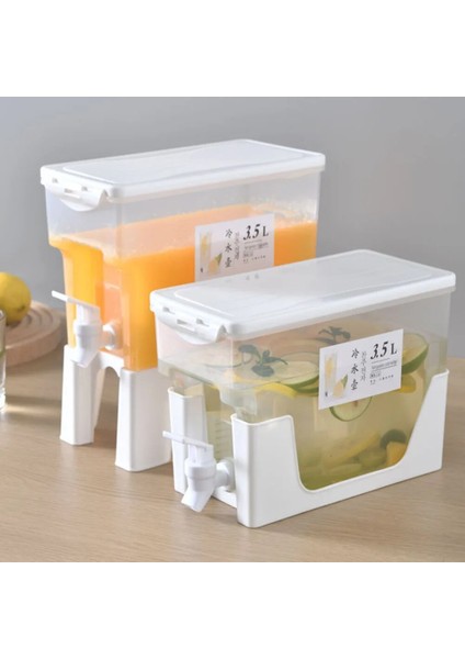 4l Drinkware 3.5l Musluklu Soğuk Su Isıtıcısı Büyük Kapasiteli Meyve Çaydanlığı Içecek Dağıtıcı Limonata Suyu Şişesi Buzlu Su Soğuk Sürahi Kovası (Yurt Dışından)