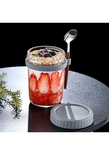 B4 350/600 ml Gecelik Yulaf Kavanoz Süt Meyve Salatası Gıda Saklama Kabı Kahvaltı Kapaklı Fincan ve Kaşık Kavanoz Mutfak Malzemeleri 1 Adet (Yurt Dışından) fiyatları