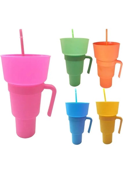 Sarı 2 In1 Aperatif Pipet Bardağı Patlamış Mısır Kovası Isıya Dayanıklı Aperatif Bardağı Seyahat Parkı Tiyatro Sineması Için Çok Fonksiyonlu Ev Aperatif Bardağı (Yurt Dışından)