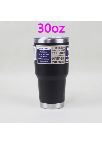 30OZ Siyah 30 Oz Bardak Çift Duvarlı Su Termal Termos Kahve Kupa Yetys Mataralar Paslanmaz Çelik Termoslar 30OZ Şişe Manyetik Kapaklar (Yurt Dışından)