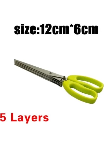 5 Katmanlar Çok Katmanlı Mutfak Makas Paslanmaz Çelik Sebze Kesici Yeşil Soğan Herb Laver Baharat Pişirme Aracı Kesim Mutfak Aksesuarları (Yurt Dışından)