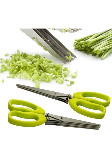 5 Katmanlar Çok Katmanlı Mutfak Makas Paslanmaz Çelik Sebze Kesici Yeşil Soğan Herb Laver Baharat Pişirme Aracı Kesim Mutfak Aksesuarları (Yurt Dışından) fiyatları