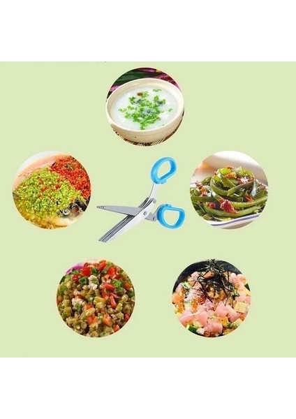 5 Katmanlar Çok Katmanlı Mutfak Makas Paslanmaz Çelik Sebze Kesici Yeşil Soğan Herb Laver Baharat Pişirme Aracı Kesim Mutfak Aksesuarları (Yurt Dışından) indirimleri