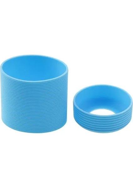 Gökyüzü Mavi Silikon Dünya 2 Adet/takım 6.5 cm Silikon Bardak Kapak Çizgili Isı Yalıtımlı Cam Bardak Kol 65 mm Silikon Bardak Alt Kapak (Yurt Dışından) fiyatları