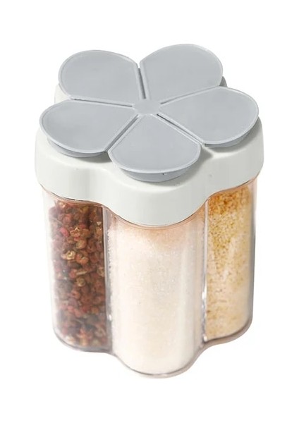 Gri 5ın1 Mutfak Aletleri Plastik Baharat Kavanozları Kapaklı Tuz ve Biberlikler Seti Baharat Organizatör Otlar Soya Sosu Saklama Kabı (Yurt Dışından)