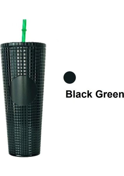 17 710ML 710ML Elmas Radyant Tanrıça Mısır Izgara Çivili Bardak Çift Duvar Plastik Kahve Kupa Bardak Saman ve Kapaklı (Yurt Dışından)