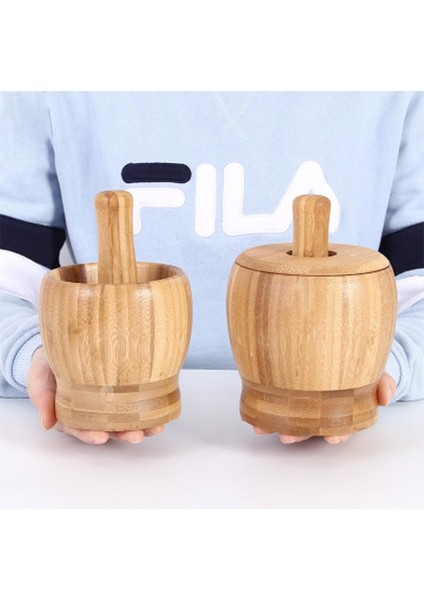 Kapaklı Bambu Sarımsak Presi Ev Kapaklı Gallipot Yaratıcı Püresi Sarımsak Öğütücü Ev Mutfak Baharat Kırma Aparatı (Yurt Dışından)