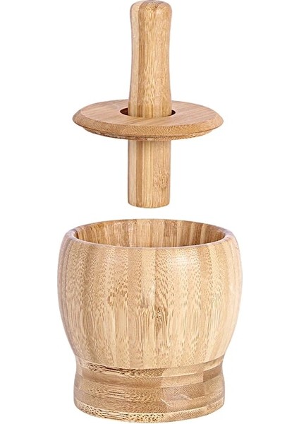 Kapaklı Bambu Sarımsak Presi Ev Kapaklı Gallipot Yaratıcı Püresi Sarımsak Öğütücü Ev Mutfak Baharat Kırma Aparatı (Yurt Dışından)