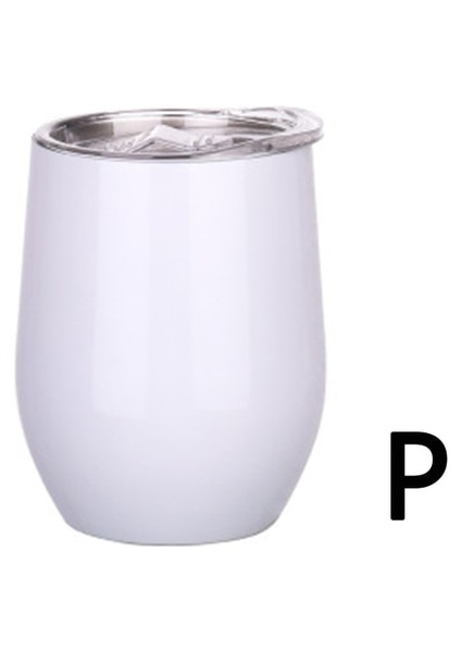P 12OZ 12OZ Şarap Tumbler Yumurta Şekli Bira Bardağı 304 Paslanmaz Çelik Kupalar Mühürlü Kapaklı Çift Duvar Kahve Kupa (Yurt Dışından)