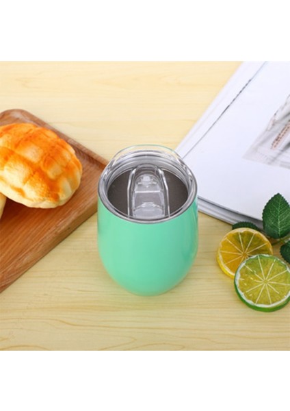 P 12OZ 12OZ Şarap Tumbler Yumurta Şekli Bira Bardağı 304 Paslanmaz Çelik Kupalar Mühürlü Kapaklı Çift Duvar Kahve Kupa (Yurt Dışından) indirimleri