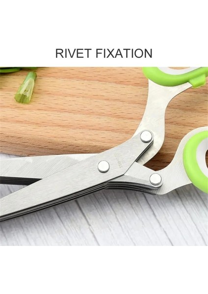 Yeşil Beşinci Katmanlar Güvenli Kapaklı Yeşil Soğan Makası Çok Fonksiyonlu Kullanışlı Paslanmaz Çelik Pişirme Malzemeleri Mutfak Makas (Yurt Dışından) fırsatları