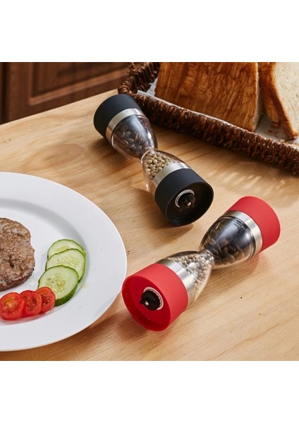 Karabiber Değirmenleri Elle 2 In 1 Şekil Çift Tuz Karabiber Değirmeni Öğütücü Biber Mutfak Pişirme Araçları Için Temizlemesi Kolay (Yurt Dışından) fırsatları