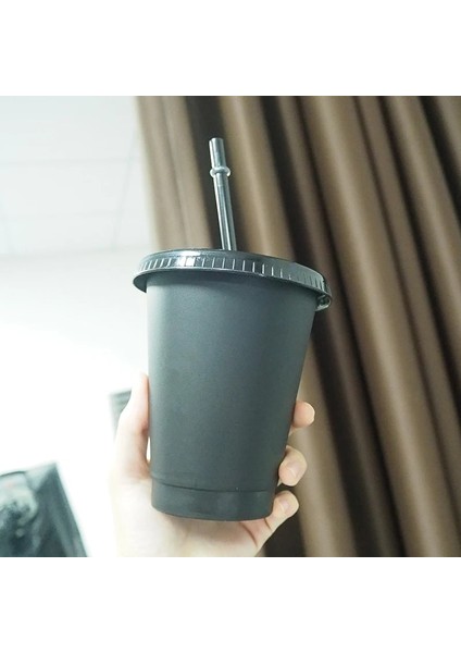 5 Adet 700ML-ŞEFFAF 5 Adet 700ML/473ML Siyah Yeniden Kullanılabilir Plastik Su Şişesi Soğuk Kapaklı Bardak ve Pipet Sihirli Bardak Kişiselleştirilmiş Kahve Kupa Dropship (Yurt Dışından)