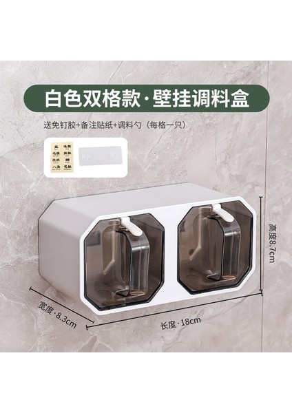 2 Izgara Beyaz Yeni Baharat Kutusu Seti Ev Kombine Mutfak Nem Geçirmez Plastik Kavanoz Duvara Monte Baharat Kavanozu Baharat Kavanozu Olabilir (Yurt Dışından)