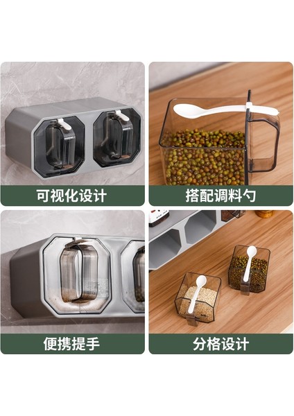 2 Izgara Beyaz Yeni Baharat Kutusu Seti Ev Kombine Mutfak Nem Geçirmez Plastik Kavanoz Duvara Monte Baharat Kavanozu Baharat Kavanozu Olabilir (Yurt Dışından) indirimleri