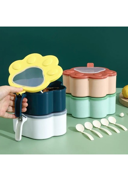 Mavi 1 Takım Baharat Kutusu Büyük Kapasiteli Sınıflandırmak Baharat Kavanoz Plastik Kedi Pençe Şekli 5 Izgaralar Çeşni Dağıtıcı Mutfak Gadget (Yurt Dışından)