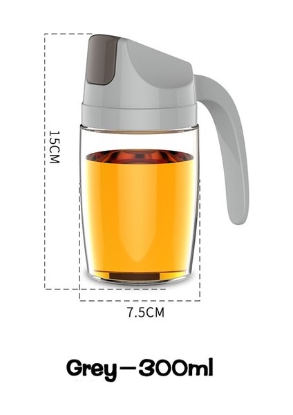 Gri 300 ml Otomatik Açılış ve Kapanış Cam Yağlayıcı Ev Mutfak Sızdırmaz Yağ Şişesi Soya Sosu Sirke Pişirme Baharat Yağ Tankı (Yurt Dışından)