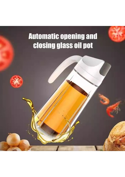 Gri 300 ml Otomatik Açılış ve Kapanış Cam Yağlayıcı Ev Mutfak Sızdırmaz Yağ Şişesi Soya Sosu Sirke Pişirme Baharat Yağ Tankı (Yurt Dışından) indirimleri
