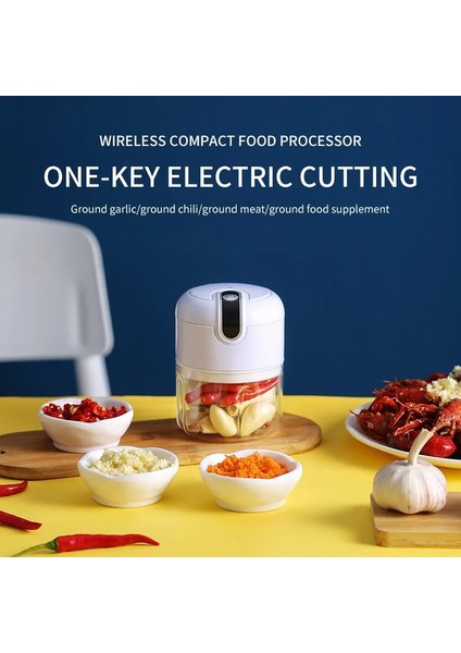 Pembe 100ML Sağlam Dayanıklı USB Kıyma Makinesi Elektrikli Sarımsak Ezici Makinesi Ezilmiş Zencefil USB Şarj Edilebilir Mutfak Robotu Basın Anahtarı (Yurt Dışından) modelleri