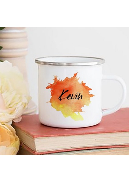 -A015WH-8 360 ml Kişiselleştirilmiş Kupa Suluboya Adı Fincan Kahve Emaye Kupa Düğün Nedime Anneler Günü Doğum Günü Hediyeleri Aile Arkadaşlar Için (Yurt Dışından)