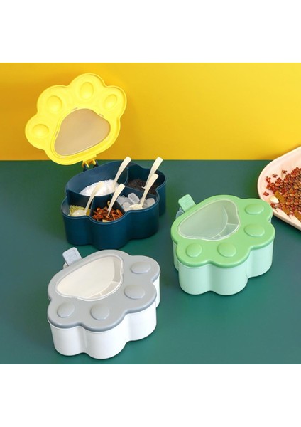 Pembe 1 Takım Baharat Kutusu Büyük Kapasiteli Sınıflandırmak Baharat Kavanoz Plastik Kedi Pençe Şekli 5 Izgaralar Çeşni Dağıtıcı Mutfak Gadget (Yurt Dışından)