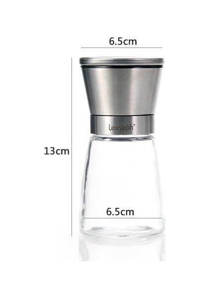 5 Inç x 1 Leeseph 18/8 Fırçalanmış Paslanmaz Çelik Karabiber Değirmeni ve Tuz Değirmeni, 6 Oz Cam Uzun Gövde, 5 Sınıf Ayarlanabilir Seramik Rotor (Yurt Dışından)