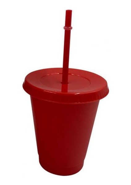 Kırmızı S Noel Pipetli Bardak Moda Düz Renk Içme Bardak Kapaklı Taşınabilir Pipetli Şişe (Yurt Dışından)