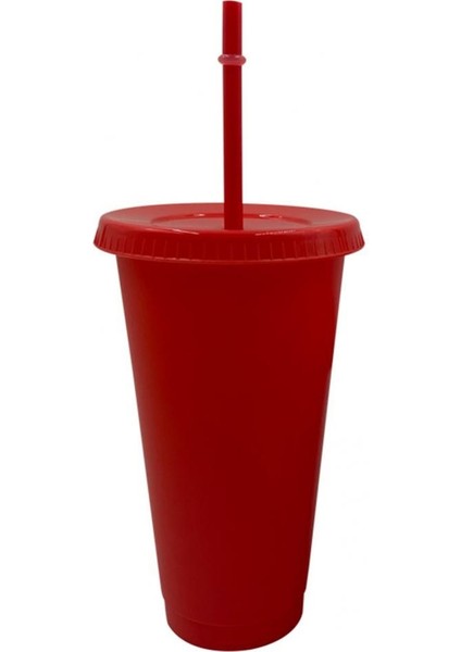 Kırmızı S Noel Pipetli Bardak Moda Düz Renk Içme Bardak Kapaklı Taşınabilir Pipetli Şişe (Yurt Dışından)