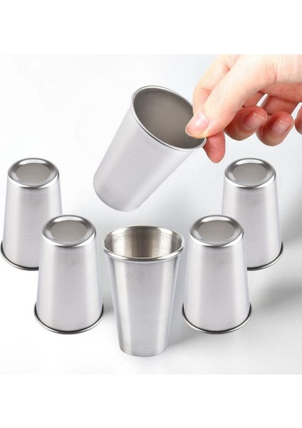 320ML 1 Adet Cilalı 4 Boyutları Paslanmaz Çelik Shot Bardağı Bardak Içme Şarap Bardakları ile Deri Kılıf Çanta Ev Mutfak Bar Için (Yurt Dışından)