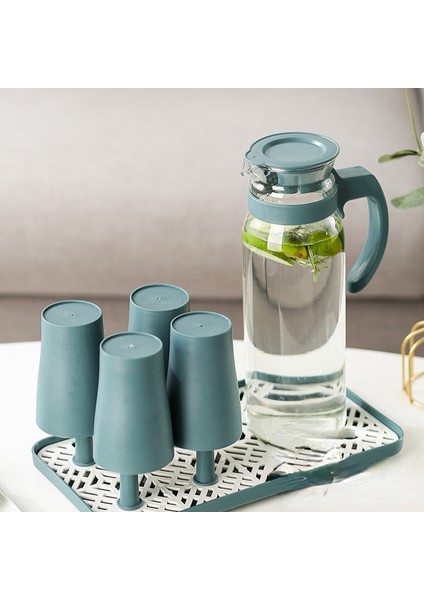 Pk-4pcs Yeni Büyük Kapasiteli Cam Serin Su Isıtıcısı Yüksek Sıcaklığa Dayanıklı Soğuk Su Isıtıcısı Cam Seti Suyu Su Isıtıcısı Soğuk Su Bardağı Su Sürahisi (Yurt Dışından) fırsatları