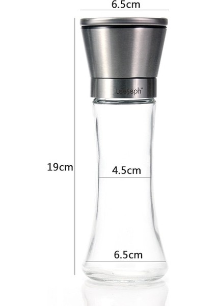 7,5 Inç x 1 Leeseph 18/8 Fırçalanmış Paslanmaz Çelik Karabiber Değirmeni ve Tuz Değirmeni, 6 Oz Cam Uzun Gövde, 5 Sınıf Ayarlanabilir Seramik Rotor (Yurt Dışından)