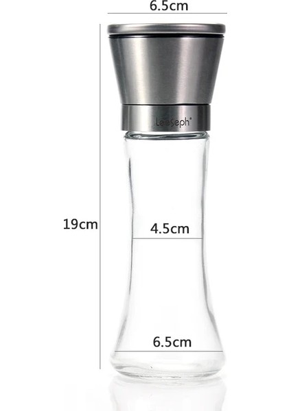 7,5 Inç x 1 Leeseph 18/8 Fırçalanmış Paslanmaz Çelik Karabiber Değirmeni ve Tuz Değirmeni, 6 Oz Cam Uzun Gövde, 5 Sınıf Ayarlanabilir Seramik Rotor (Yurt Dışından) indirimleri