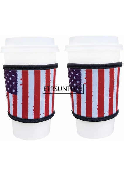 Kaktüs 2pcs Neopren Isıya Dayanıklı 4mm Kalın Yalıtımlı Yeniden Kullanılabilir Sıcak Kahve Kupası Kollu Sıcak Kahve ve Çay Için 12OZ-24OZ Bardak (Yurt Dışından)