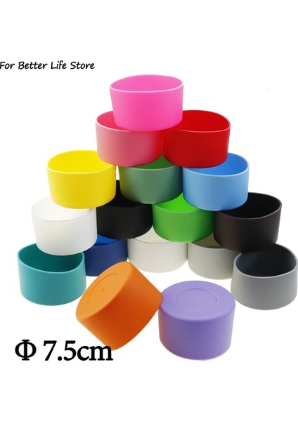 O Akuamarin Daha Iyi Yaşam Için 1 Adet 7.5 cm Yumuşak Silikon Bardak Alt Kılıf Koruyucu Kovan Cam Su Çay Şişesi Anti Hasar Aksesuarları (Yurt Dışından)