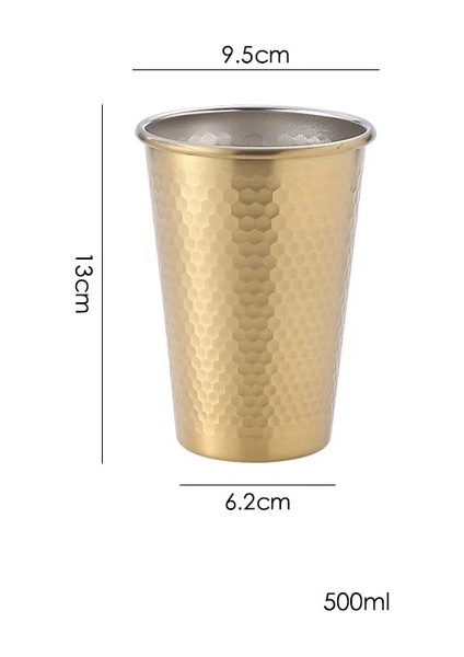 500ML Altın 175-550ML Çift Duvar Paslanmaz Çelik Büyük Bira Çay Kupa Çekiç Doku Soğuk Su Içecekleri Kahve Fincanı Kokteyl Bardakları Mutfak Ev Drinkware (Yurt Dışından)