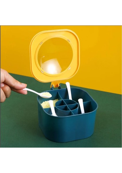 Sarı Baharat Kutusu Ev Baharat Kutuları Tuz Biber Çok Fonksiyonlu Çeşni Depolama Şişeleri Mutfak Plastik Kapaklı Pişirme Aksesuarları Gadget (Yurt Dışından)