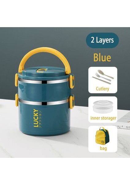 2 Mavi Çanta ile Tuuth Ofis Çalışanı Için Çok Katmanlı Öğle Yemeği Kutusu Büyük Kapasiteli Gıda Sınıfı Paslanmaz Çelik Bento Kutusu Gıda Kabı Okul Pikniği (Yurt Dışından) fiyatları