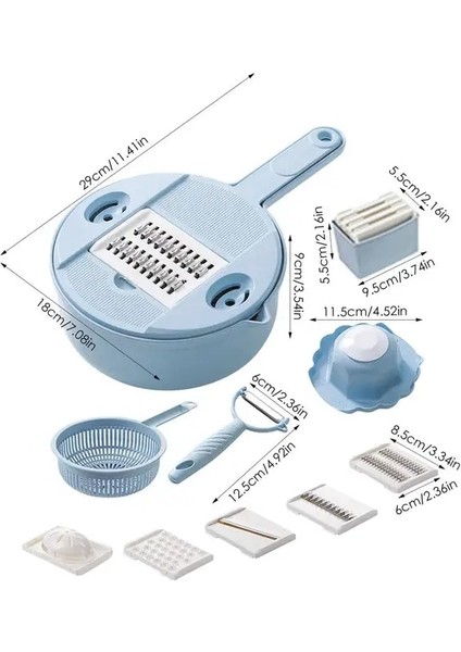 Mavi Gıda Parçalayıcı Çok Fonksiyonlu Salata Rende Sebze ve Meyveler Için Yenilikçi Manuel Parçalayıcı Taşınabilir Gıda Parçalayıcı Mutfak Aracı (Yurt Dışından)
