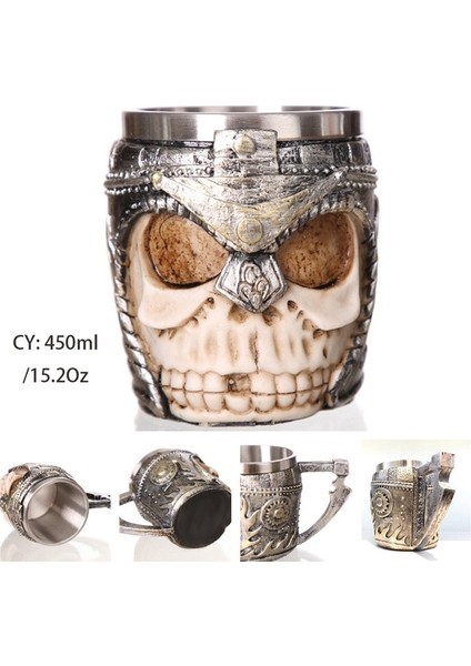Kask Şövalye Retro Ejderha Reçine Paslanmaz Çelik Bira Kupa Kafatası Şövalye Tankard Cadılar Bayramı Kahve Fincanı Yaratıcı Viking Çay Kupa Pub Bar Dekorasyon (Yurt Dışından)