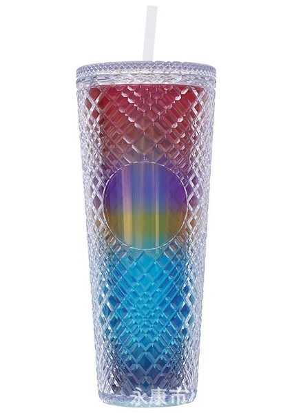 15 710 ml 1 Pc Elmas Radyant Tanrıça Bardak Logo ile 710 ml Yaz Soğuk Su Bardağı Bardak Samanlı Çift Katmanlı Plastik Durian Kahve Kupa (Yurt Dışından)