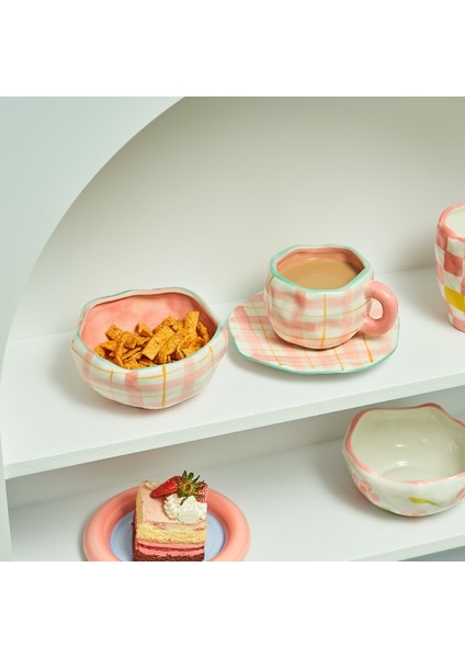 Set B 300 ml Kore Tarzı Kahve Kupa Düzensiz El-Boyalı Çiçekler Kupa Kahvaltı Süt Fincan Seramik Kahve Fincanı Seramik Kupalar (Yurt Dışından) fırsatları