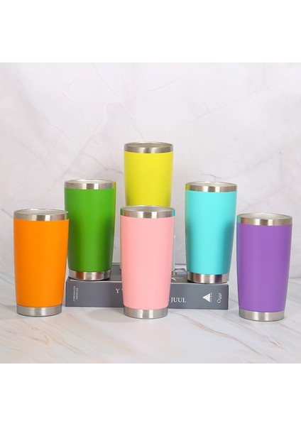 Pembe 600 ml Stanley Kupası 20 Oz Tumbler Kola Bardağı Çift Katmanlı Vakum Paslanmaz Çelik Icemaster Su Bardağı Taşınabilir Araba Bardak Şarap Bardakları (Yurt Dışından)