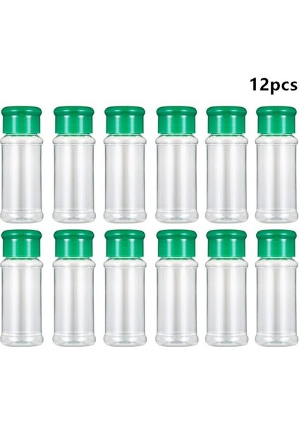12 Adet Yeşil 6/12/24 Adet Kavanoz Baharat Tuz Biber Çalkalayıcı Plastik Baharat Şişeleri Şişe Konteyner Barbekü Çeşni Mutfak Gadget Aracı 100 ml (Yurt Dışından)