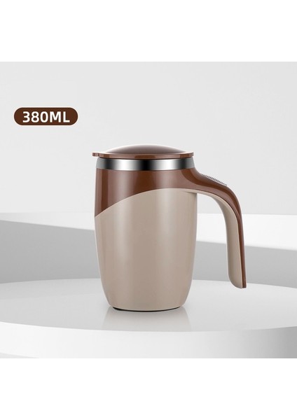 Kahve Rengi 380 ml Gıanxı Otomatik Kendi Kendini Karıştıran Manyetik Kupa Dönen Ev Ofis Seyahat Paslanmaz Çelik Blender Akıllı Mikser Kahve Karıştırma Bardağı (Yurt Dışından)