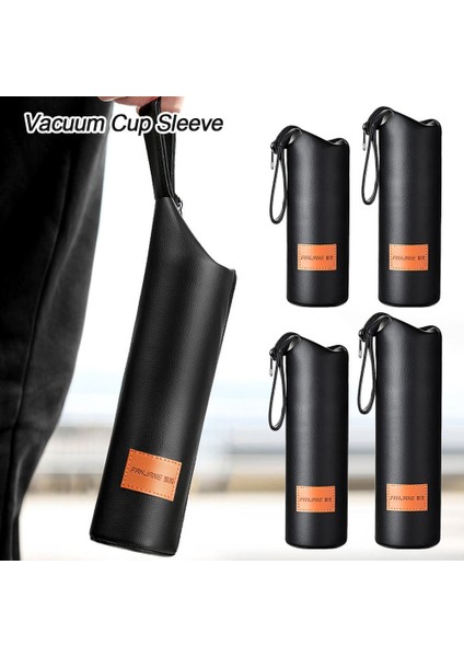 7X17 cm 1 Pc Deri Bardak Kol Spor Su Şişe Kapağı Kılıfı ile Halat Taşınabilir Vakum Cam Bardak Kol Bardak Kılıfı Kamp Aksesuarları (Yurt Dışından)
