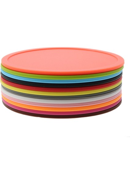Yeşil 9 cm Silikon Dünya 10/9 cm Masa Mat Şeker Renk Bardak Altlığı Yuvarlak Bardak Altlığı Su Geçirmez Kaymaz Yalıtım Çay Altlığı Mat Bar Altlığı (Yurt Dışından)
