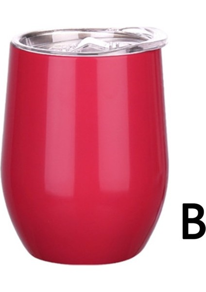 B 12OZ 12OZ Şarap Tumbler Metal Saman ve Fırça ile Paslanmaz Çelik Su Şişesi Seyahat Kahve Kupaları Yumurta Şekilli Bardak Prarty Hediye Için (Yurt Dışından)
