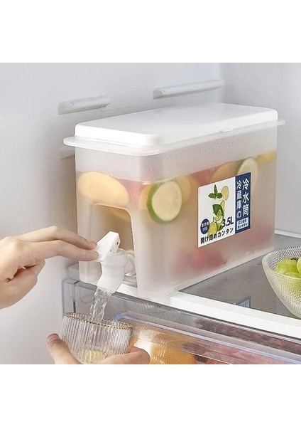 Musluklu 3,5l Su Isıtıcısı Büyük Kapasiteli Soğuk Su Isıtıcısı Limonata Şişesi Buzdolabı Soğuk Kova Buz Kettle Su Suyu Çaydanlık (Yurt Dışından)